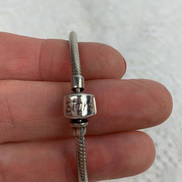 Sim Stars Sterling Silver snake charm Bracelet Hook closure 7-8” New. NWOT - Picture 6 of 10
